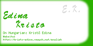 edina kristo business card